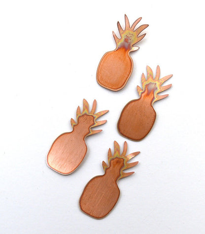 Copper Blanks - 71# Pineapple copper blank , stamped enamel , solid copper, stamping blank, personalized copper blank, raw copper