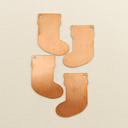 Christmas Copper Blanks - 76# Santa socks copper blank, stamped,solid copper, stamping blank, personalized, copper blank, raw copper