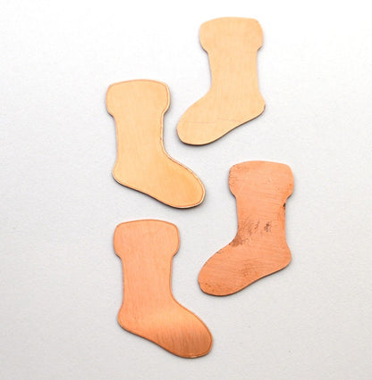 Copper - 100# Christmas socks copper blank, stamped enamel , copper , enamel, stamping blank, personalized , , copper blank, raw copper