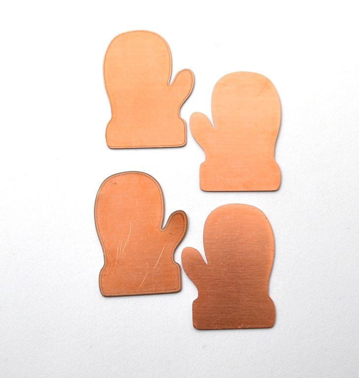 Christmas Copper Blanks - 82# Christmas Gloves Copper,stamped solid copper, round stamping blank, personalized,copper blank, raw copper