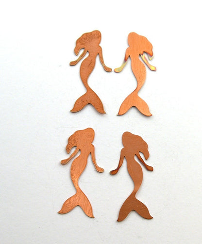 Copper Blanks - 89# mermaid copper blank , stamped enamel , solid copper, stamping blank, personalized copper blank, raw copper