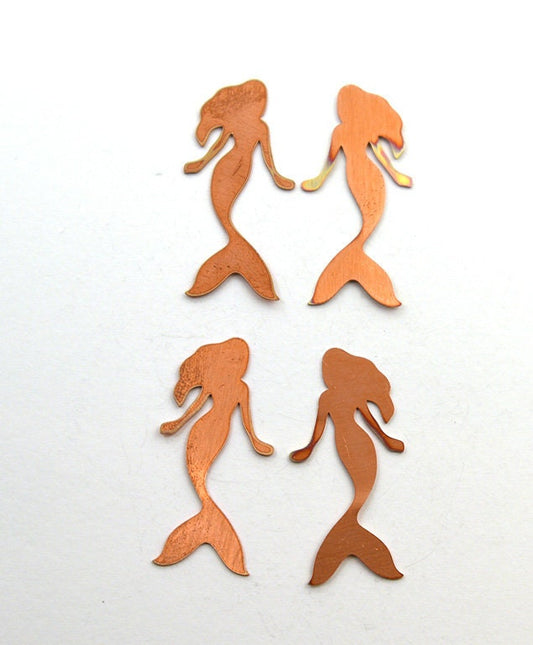 Copper Blanks - 89# mermaid copper blank , stamped enamel , solid copper, stamping blank, personalized copper blank, raw copper