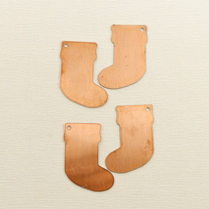 Christmas Copper Blanks - 76# Santa socks copper blank, stamped,solid copper, stamping blank, personalized, copper blank, raw copper
