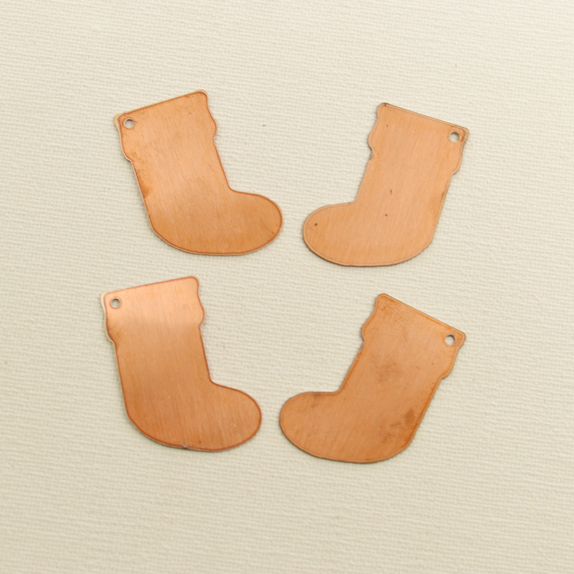 Christmas Copper Blanks - 76# Santa socks copper blank, stamped,solid copper, stamping blank, personalized, copper blank, raw copper