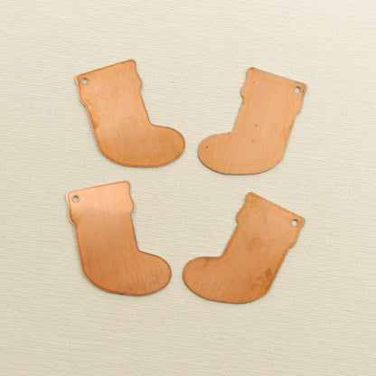 Christmas Copper Blanks - 76# Santa socks copper blank, stamped,solid copper, stamping blank, personalized, copper blank, raw copper