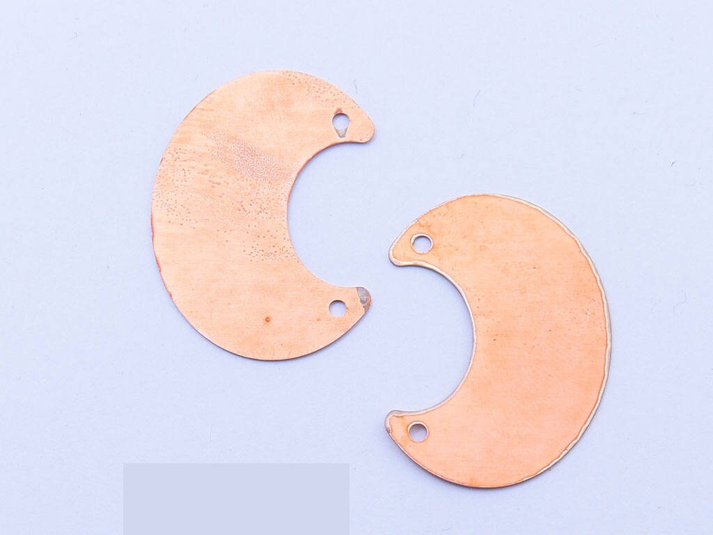 Copper Blanks - 26# Half circle copper blank - 24 Gauge, Solid