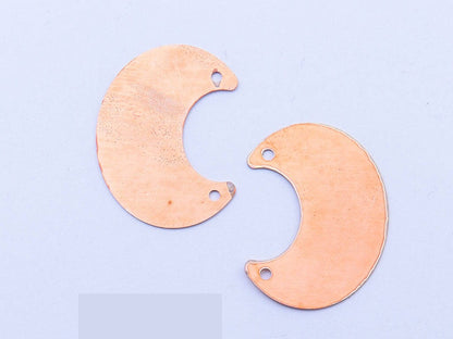 Copper Blanks - 26# Half circle copper blank - 24 Gauge, Solid