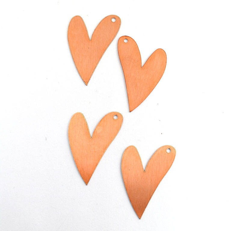 Copper Blanks - 12# Heart copper blank - 24 Gauge, Solid