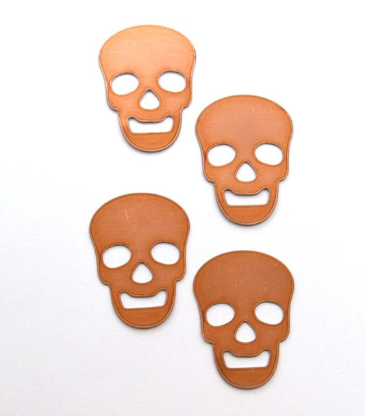 Copper Blanks - 105# Skull copper blank , stamped enamel , solid copper, stamping blank, personalized , copper blank, raw copper