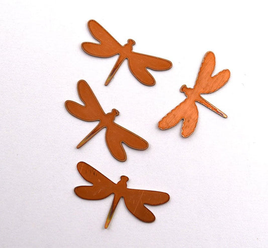 Copper Blanks - 113# Dragonfly copper blank , stamped enamel , solid copper, stamping blank, personalized copper blank, raw copper