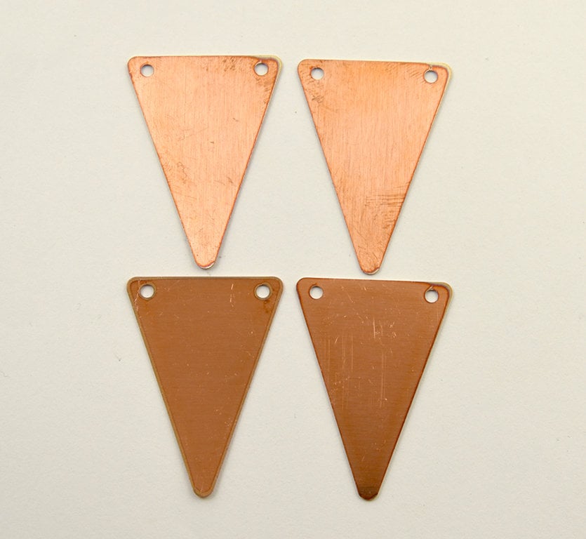 Copper Blanks - 02# Triangle copper blank, 24 Gauge, Solid
