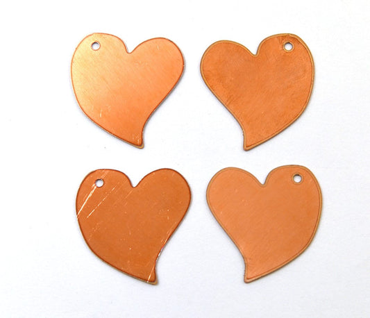 Copper Blanks - 137# Heart copper blank, 24 Gauge, Solid