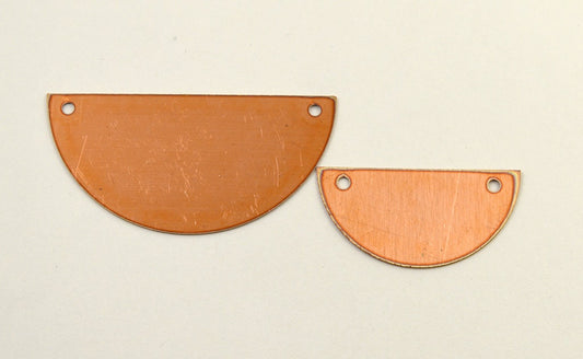 Copper Blanks - 27# Half circle copper blank 24g Gauge, Solid