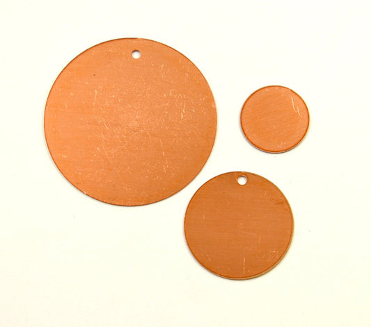 Copper Blanks - 38# Round copper blank - 24 Gauge, Solid