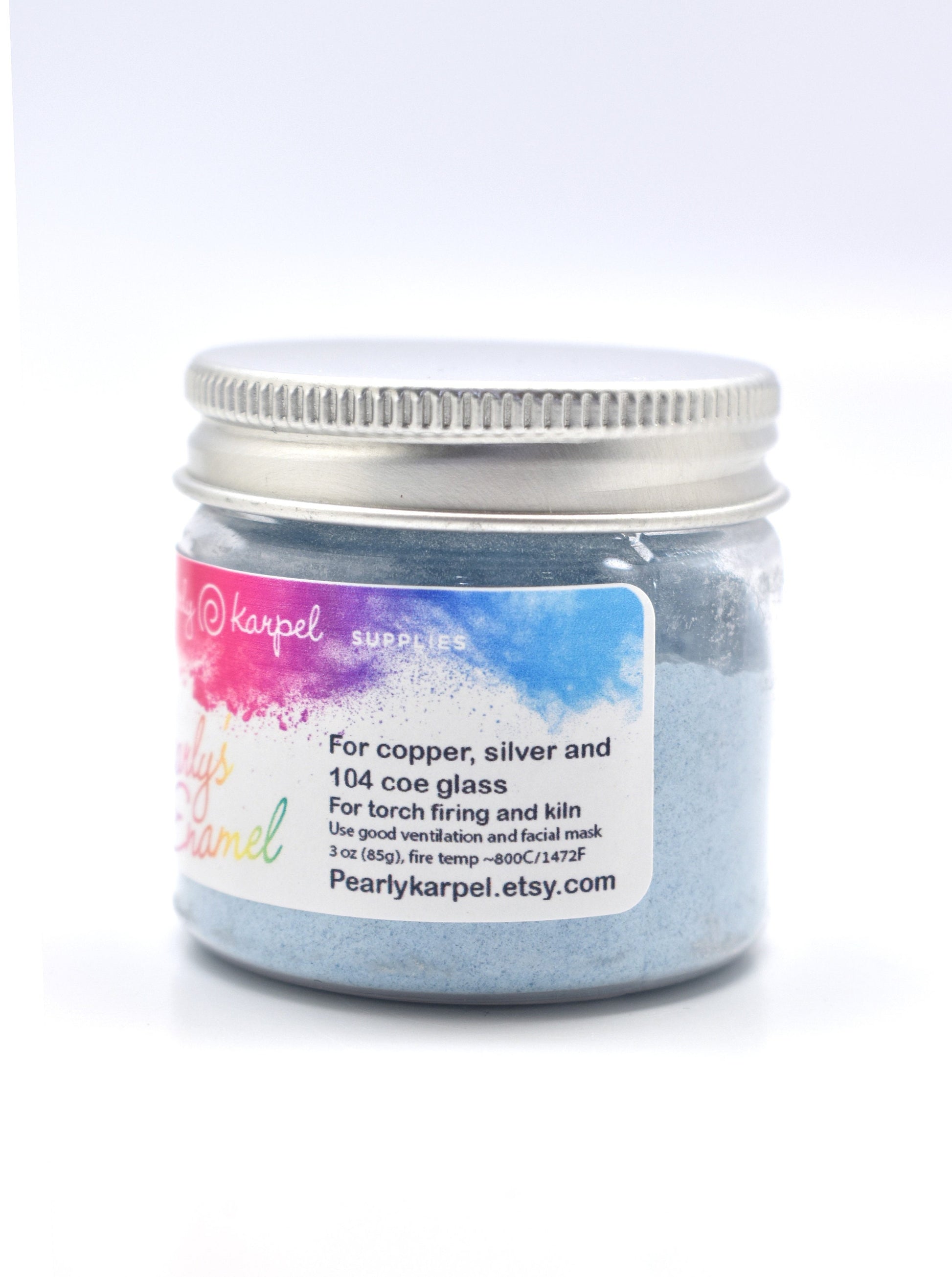 Pearly's Enamel Powder No. 326 Transparent Peacock 3oz. (85gr.) Great for torch/kiln/Cloisonné and Wet Packing Enameling