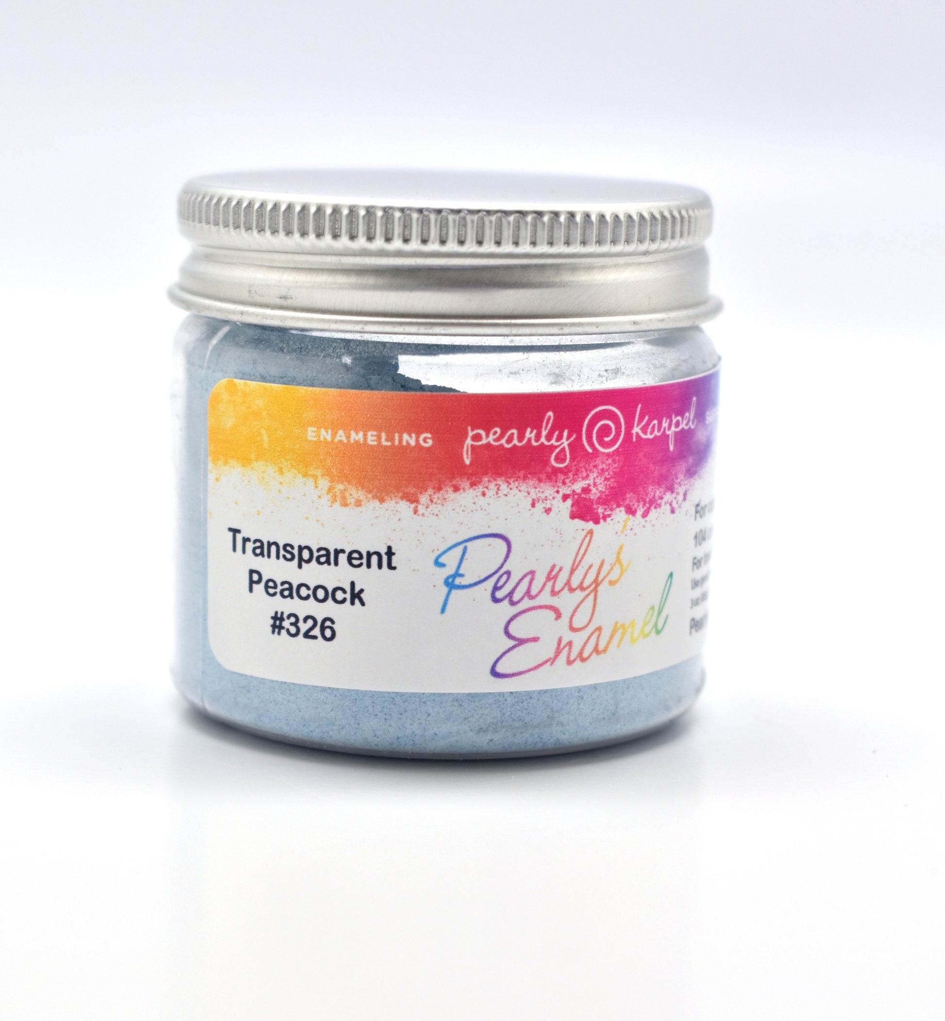 Pearly's Enamel Powder No. 326 Transparent Peacock 3oz. (85gr.) Great for torch/kiln/Cloisonné and Wet Packing Enameling