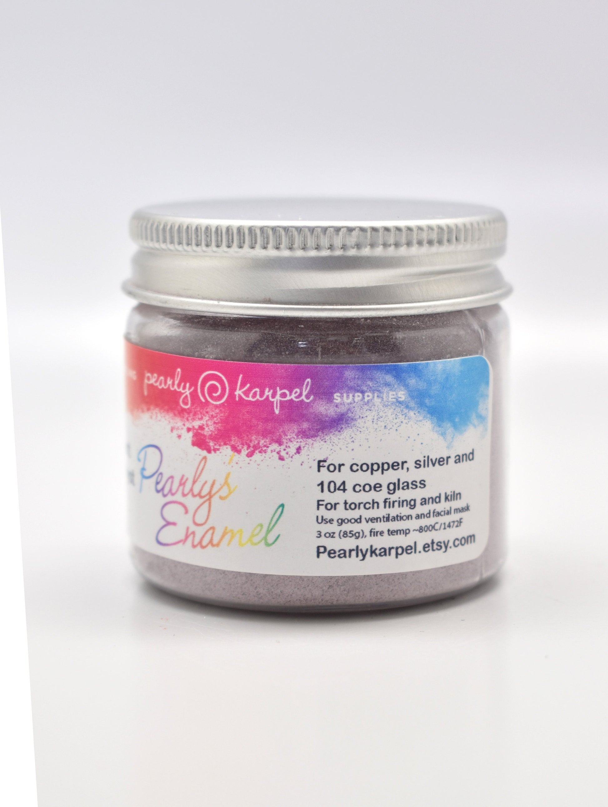 Pearly's Enamel Powder No. 362 Transparent Purple 3oz. (85gr.) Great for torch/kiln/Cloisonné and Wet Packing Enameling