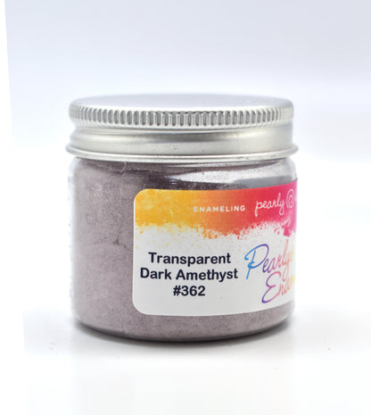 Pearly's Enamel Powder No. 362 Transparent Purple 3oz. (85gr.) Great for torch/kiln/Cloisonné and Wet Packing Enameling