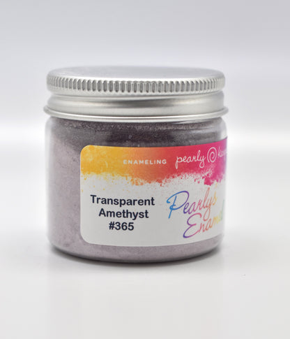 Pearly's Enamel Powder No. 365 Transparent Amethyst 3oz. (85gr.) Great for torch/kiln/Cloisonné and Wet Packing Enameling
