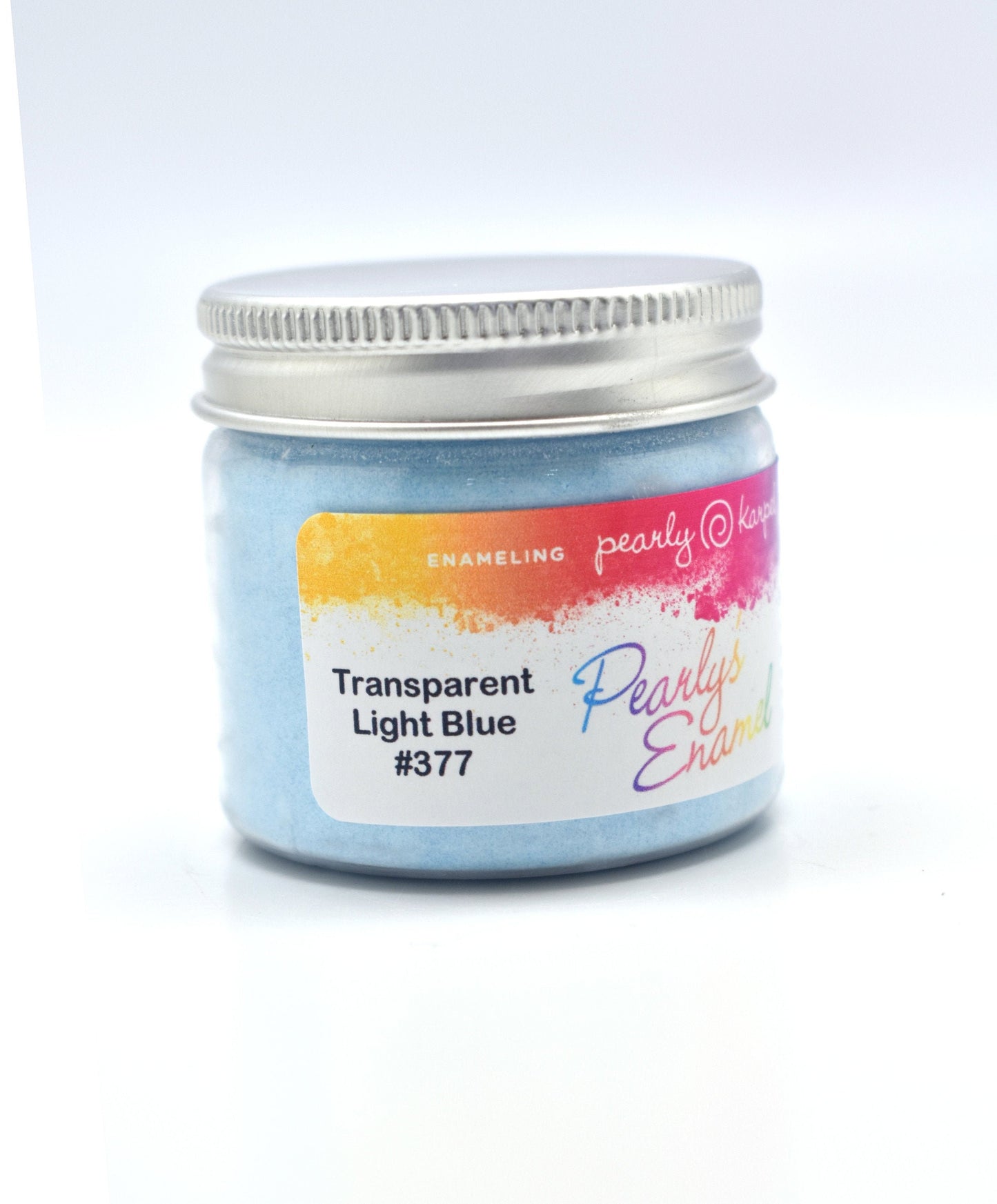 Pearly's Enamel Powder No. 377 Transparent Light Blue 3oz. (85gr.) Great for torch/kiln/Cloisonné and Wet Packing Enameling