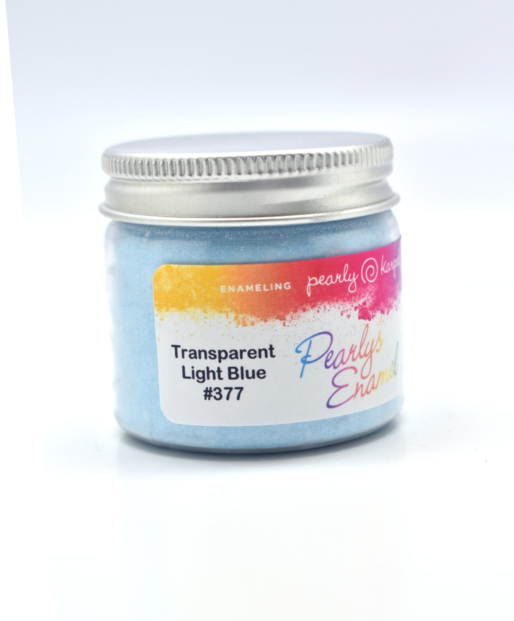 Pearly's Enamel Powder No. 377 Transparent Light Blue 3oz. (85gr.) Great for torch/kiln/Cloisonné and Wet Packing Enameling