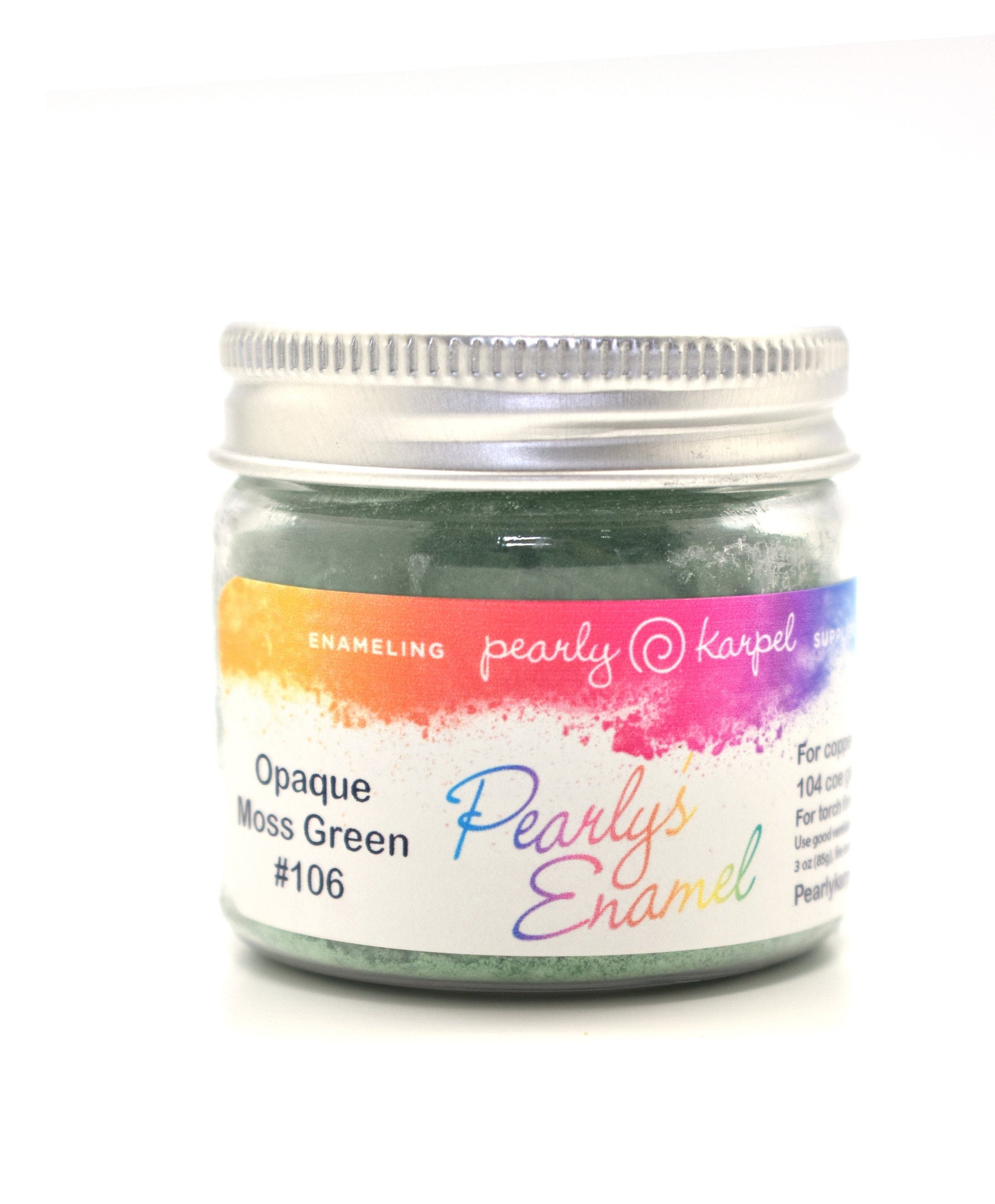 Pearly's Enamel Powder No. 106 Opaque Moss Green 3oz. (85gr.) Great for torch/kiln/Cloisonné and Wet Packing Enameling
