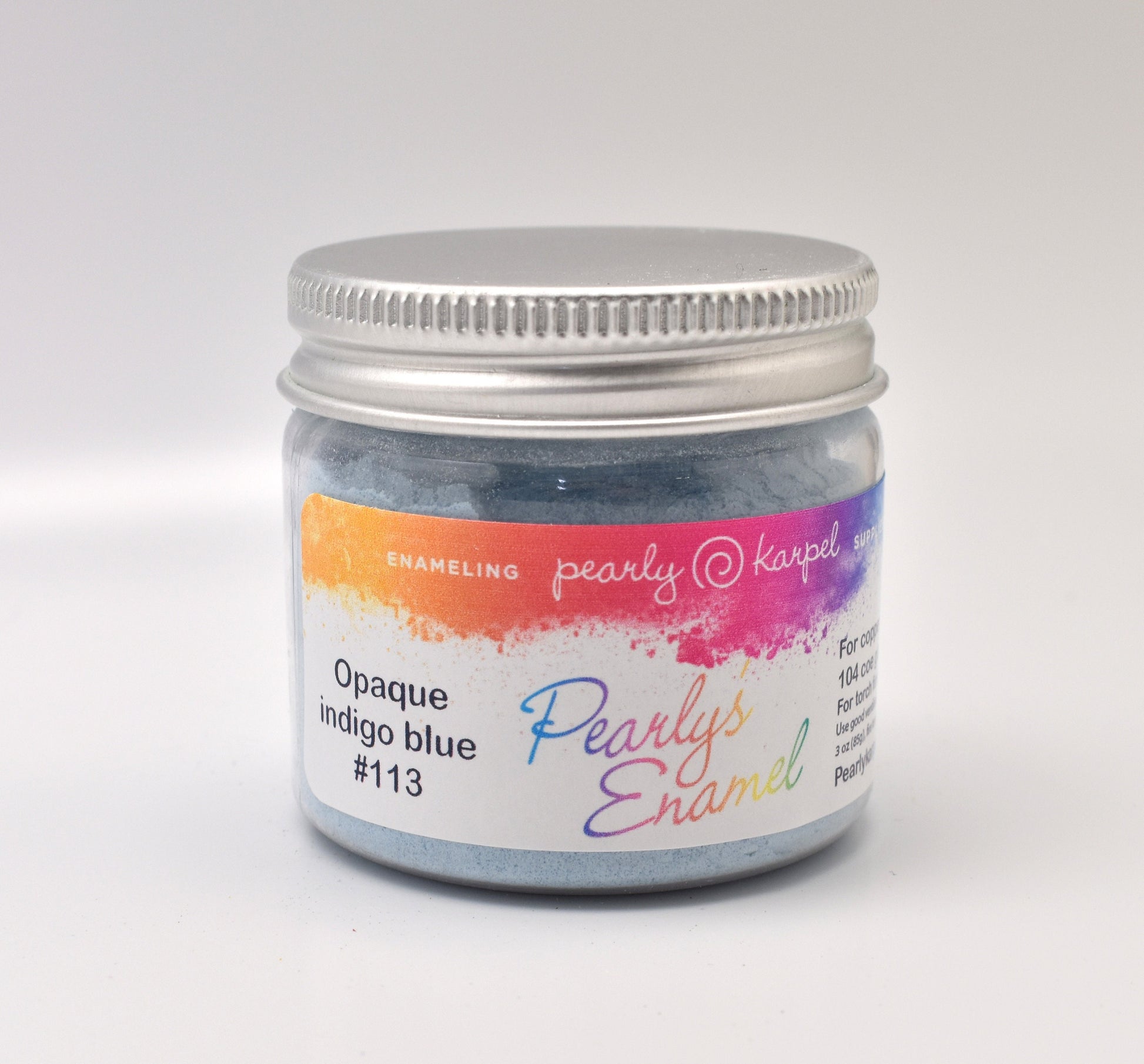 Pearly's Enamel Powder No. 113 Opaque Indigo Blue 3oz. (85gr.) Great for torch/kiln/Cloisonné and Wet Packing Enameling