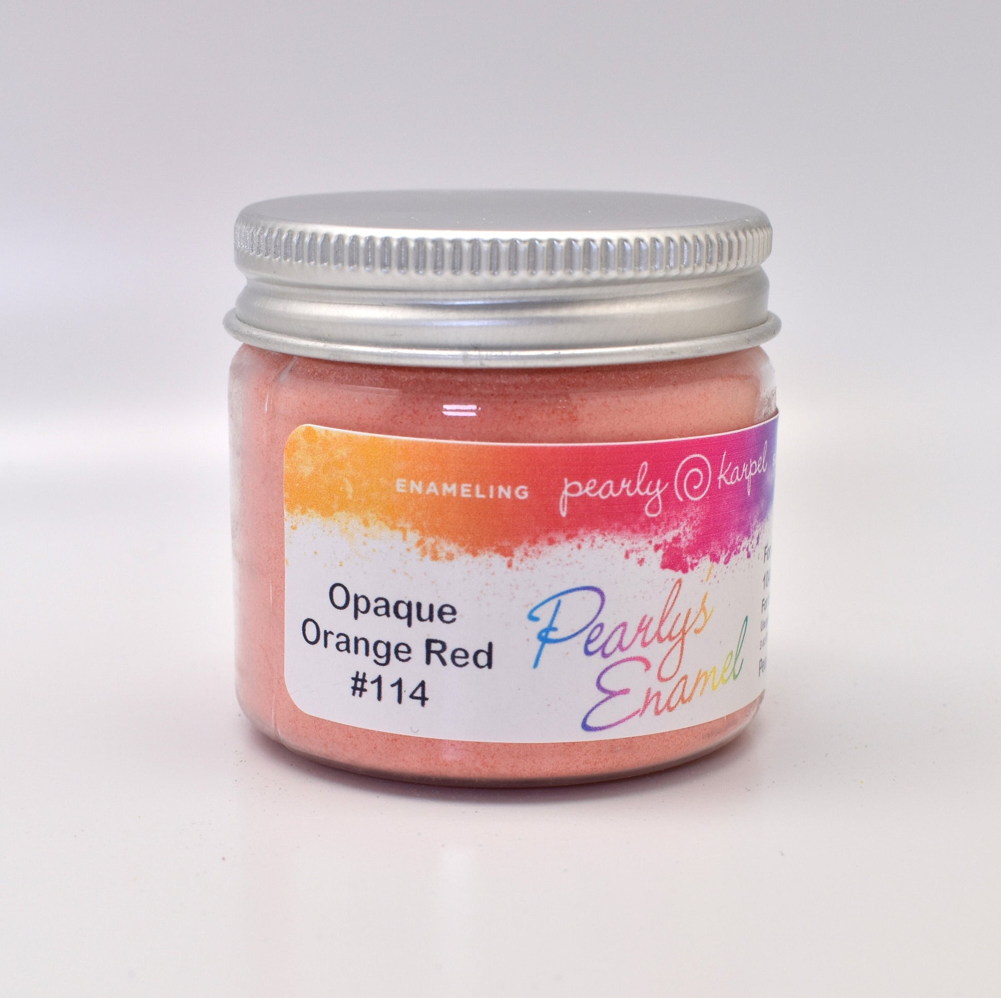 Pearly's Enamel Powder No. 114 Opaque Orange Red 3oz. (85gr.) - Lead Free Great for torch/kiln/Cloisonné and Wet Packing Enameling