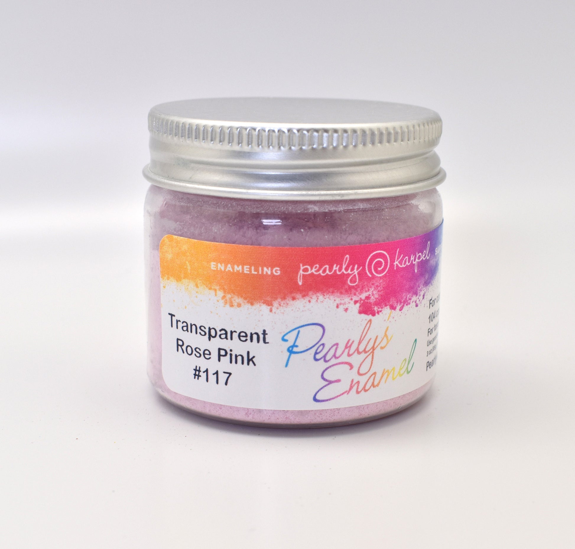 Pearly's Enamel Powder No. 117 Transparent Rose Pink 3oz. (85gr.) Great for torch/kiln/Cloisonné and Wet Packing Enameling