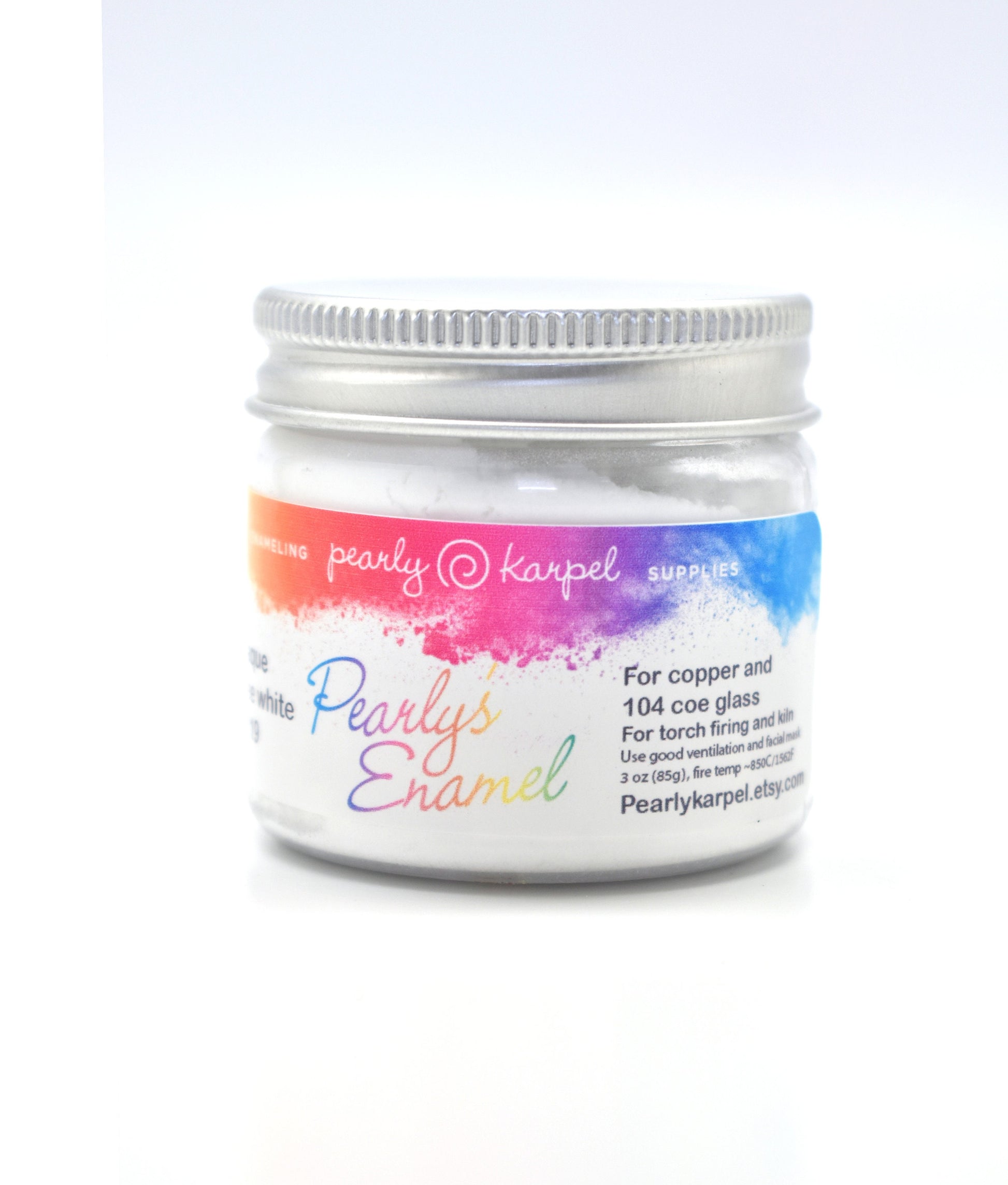 Pearly's Enamel Powder No. 119 Opaque Lead Free White 3oz. (85gr.) Great for torch/kiln/Cloisonné and Wet Packing Enameling