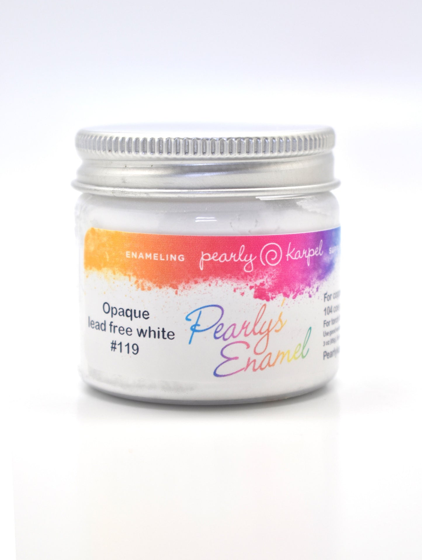 Pearly's Enamel Powder No. 119 Opaque Lead Free White 3oz. (85gr.) Great for torch/kiln/Cloisonné and Wet Packing Enameling