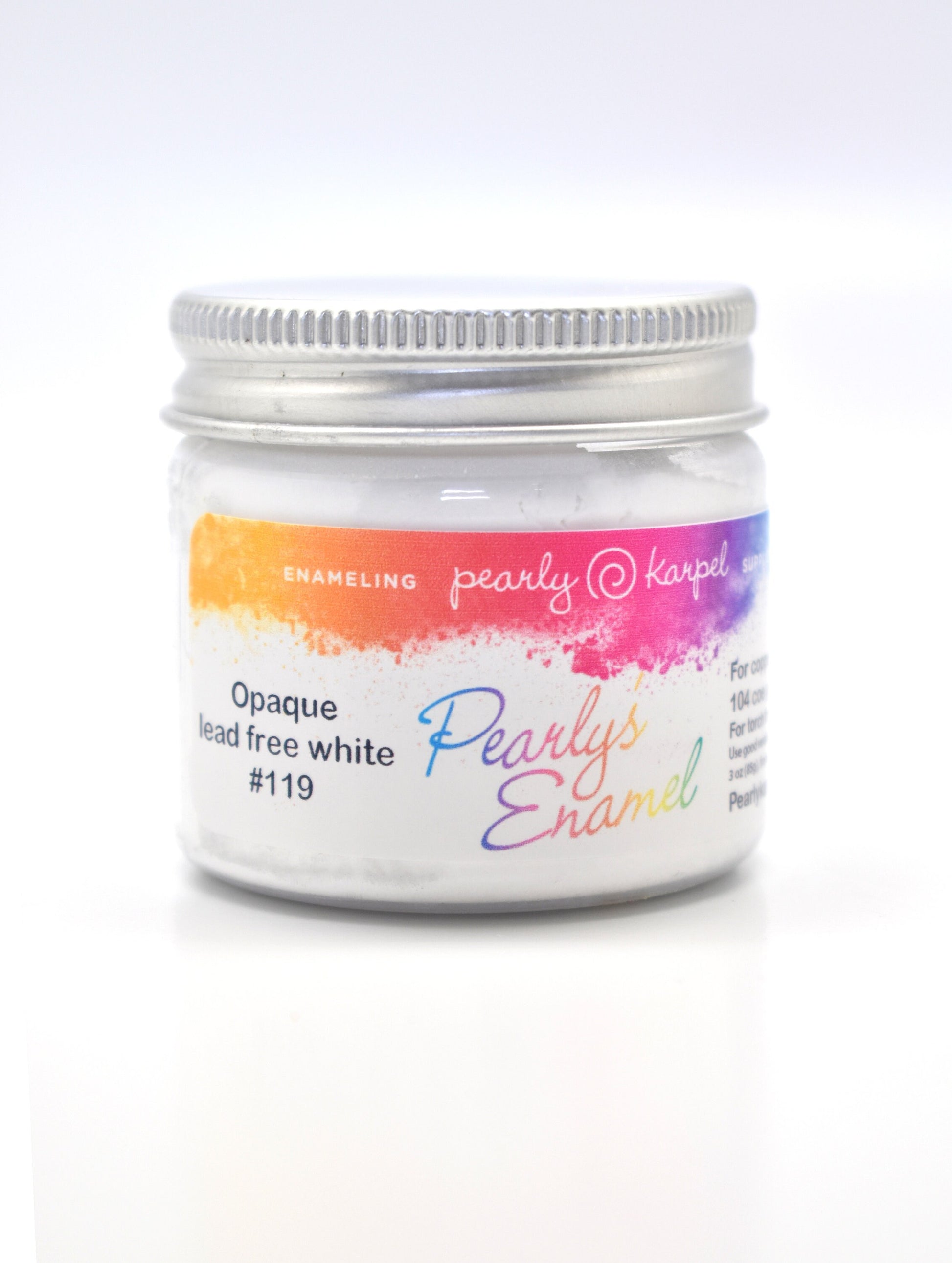 Pearly's Enamel Powder No. 119 Opaque Lead Free White 3oz. (85gr.) Great for torch/kiln/Cloisonné and Wet Packing Enameling