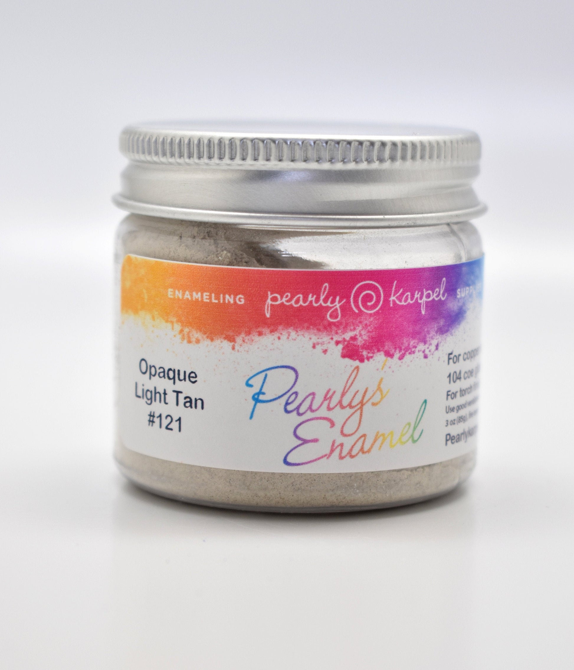 Pearly's Enamel Powder No. 121 Opaque Light Tan 3oz. (85gr.) Great for torch/kiln/Cloisonné and Wet Packing Enameling
