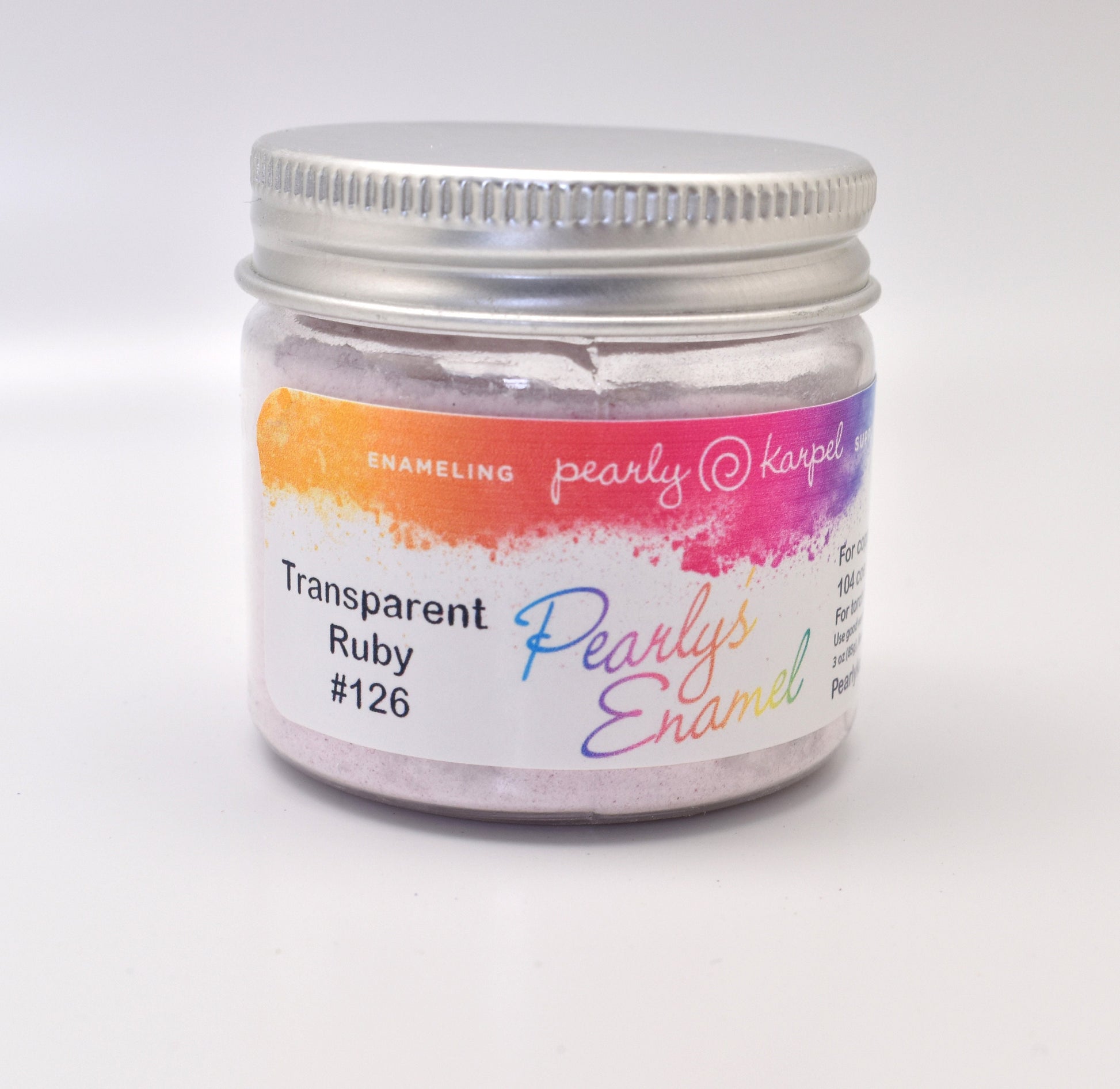 Pearly's Enamel Powder No. 126 Transparent Ruby 3oz. (85gr.) Great for torch/kiln/Cloisonné and Wet Packing Enameling