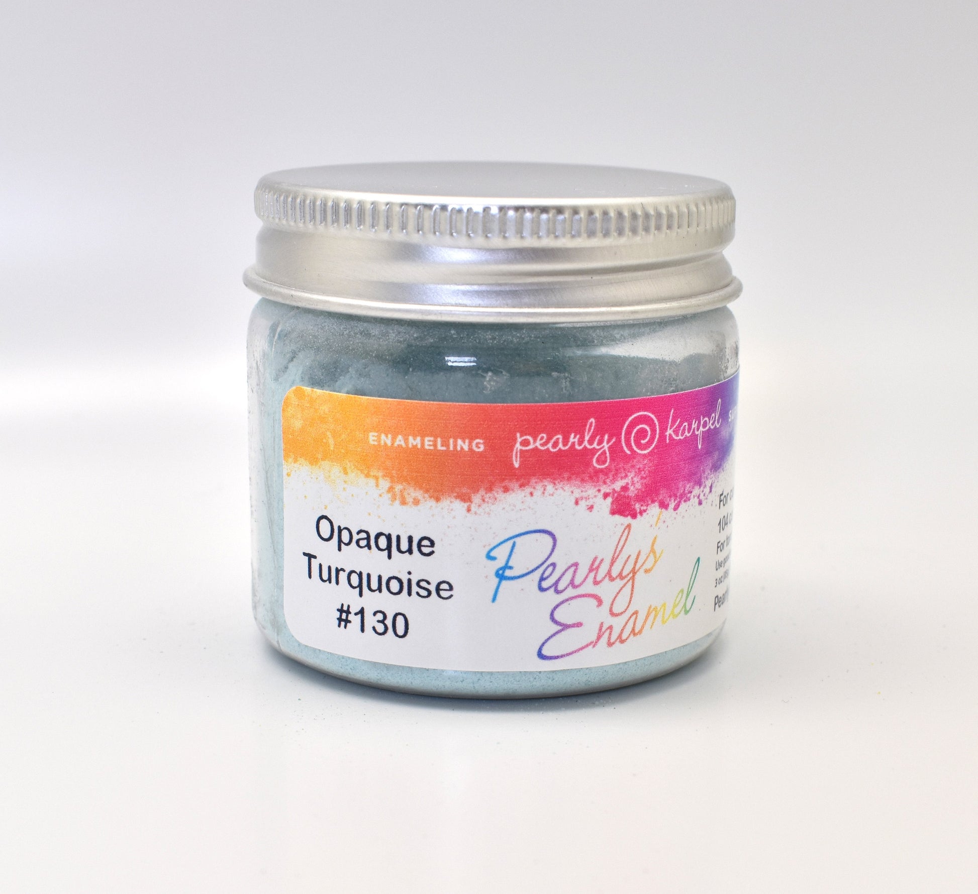 Pearly's Enamel Powder No. 130 Opaque Turquoise 3oz. (85gr.) Great for torch/kiln/Cloisonné and Wet Packing Enameling