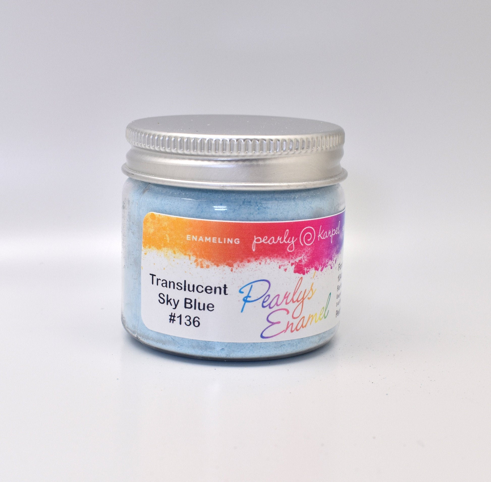 Pearly's Enamel Powder No. 136 Translucent Sky Blue 3oz. (85gr.) Great for torch/kiln/Cloisonné and Wet Packing Enameling