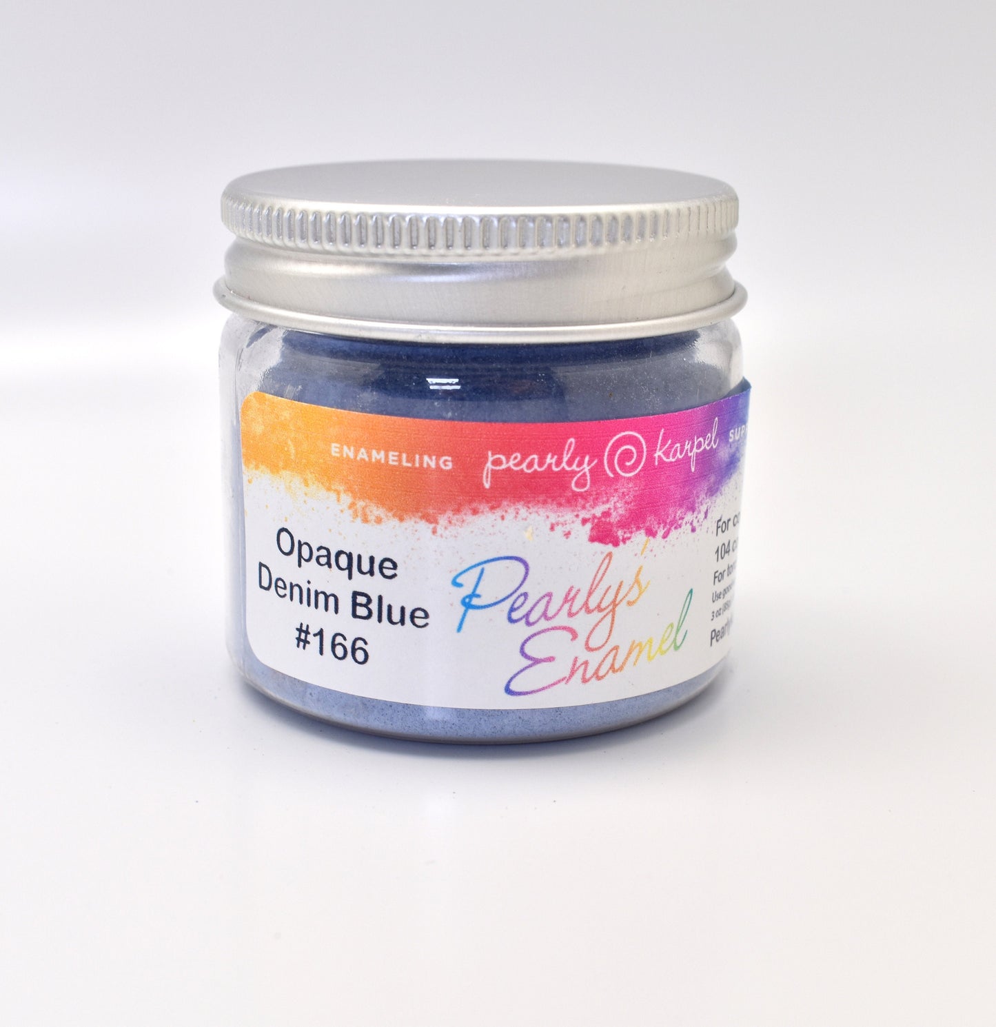 Pearly's Enamel Powder No. 166 Opaque Denim Blue 3oz. (85gr.) Great for torch/kiln/Cloisonné and Wet Packing Enameling