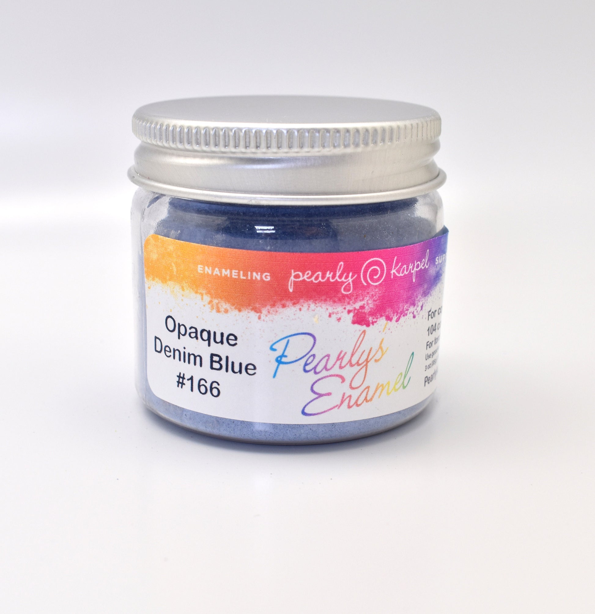Pearly's Enamel Powder No. 166 Opaque Denim Blue 3oz. (85gr.) Great for torch/kiln/Cloisonné and Wet Packing Enameling