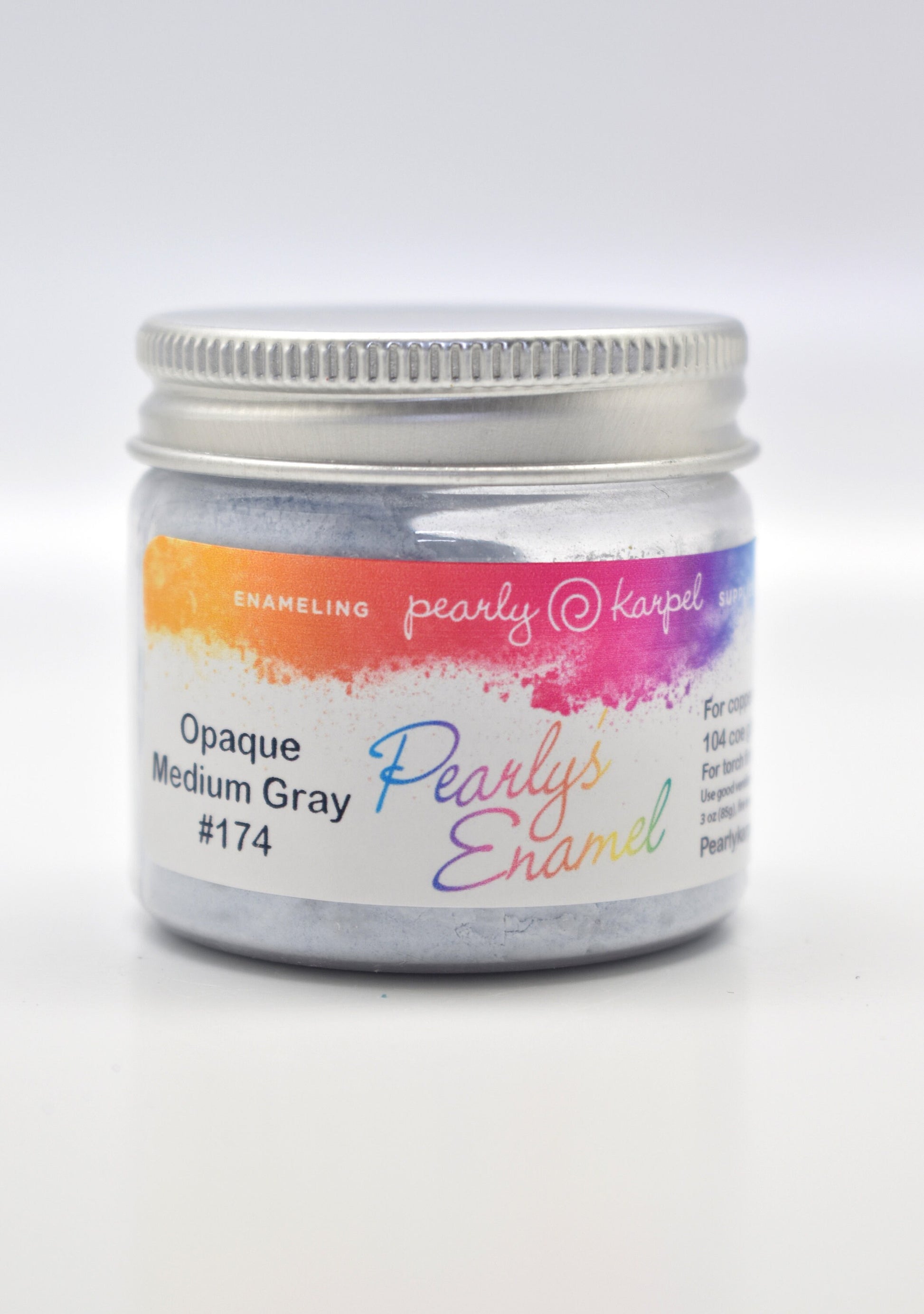Pearly's Enamel Powder No. 174 Opaque Medium Gray 3oz. (85gr.) Great for torch/kiln/Cloisonné and Wet Packing Enameling