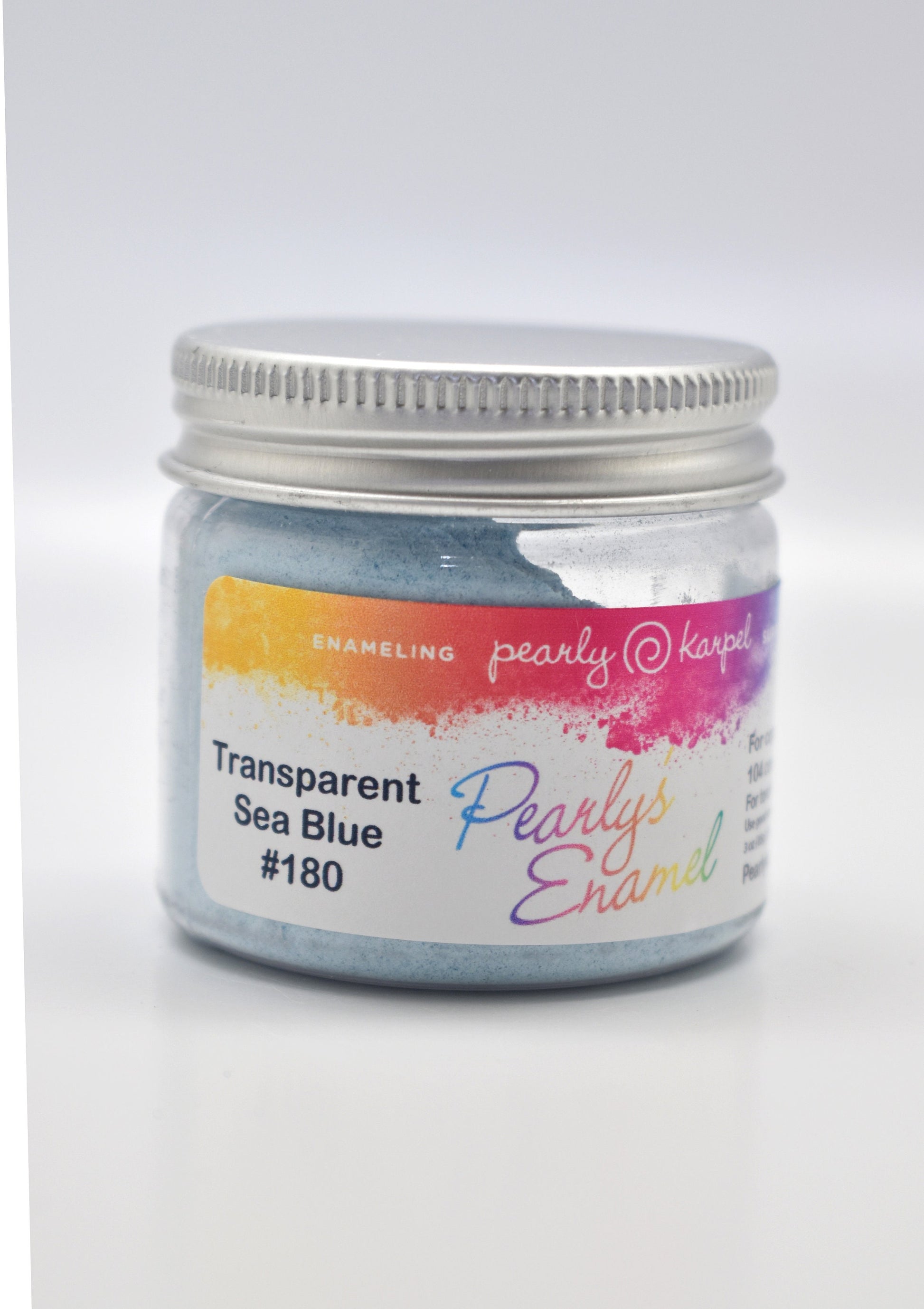 Pearly's Enamel Powder No. 180 Translucent Sea Blue 3oz. (85gr.) Great for torch/kiln/Cloisonné and Wet Packing Enameling