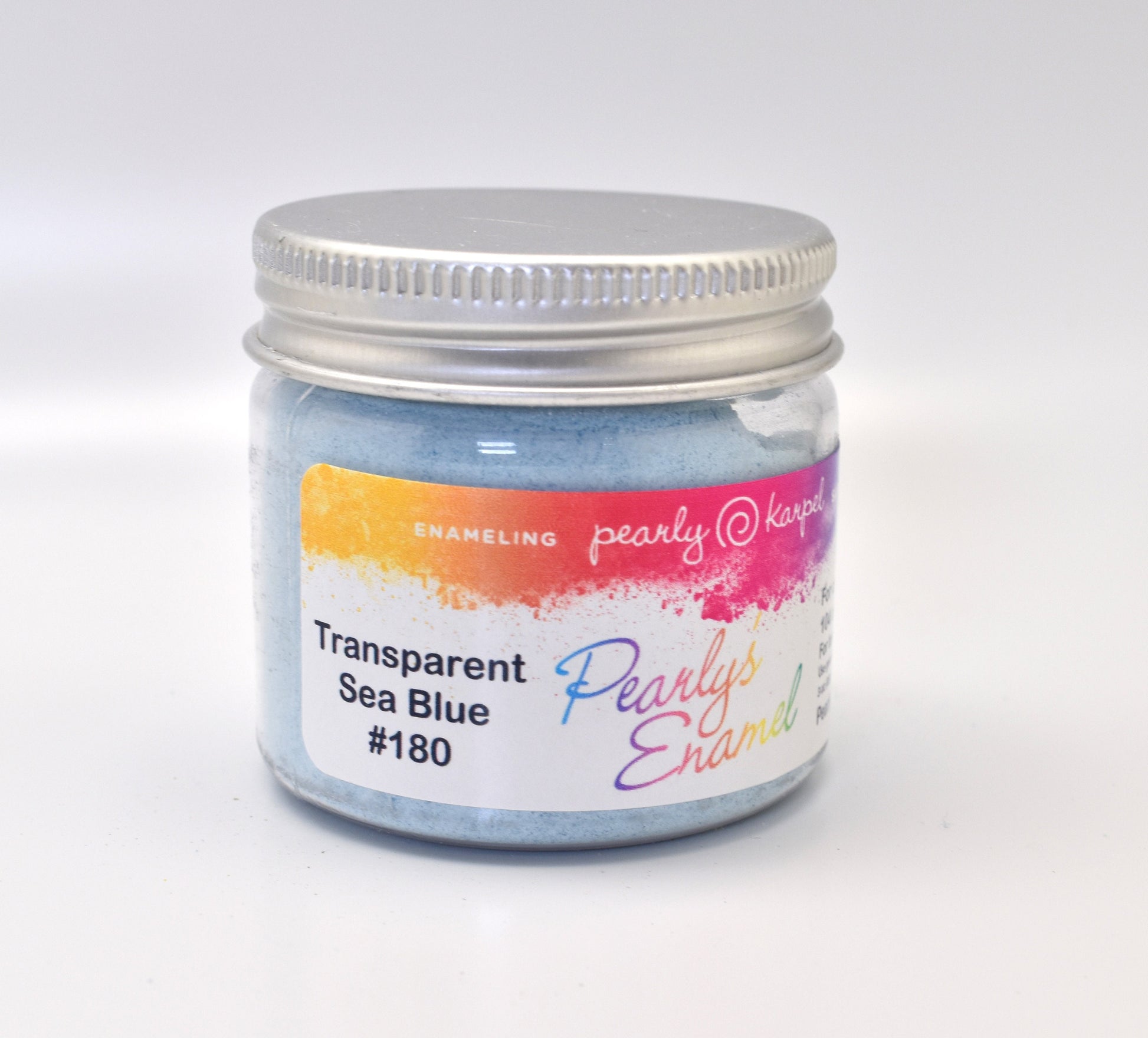 Pearly's Enamel Powder No. 180 Translucent Sea Blue 3oz. (85gr.) Great for torch/kiln/Cloisonné and Wet Packing Enameling
