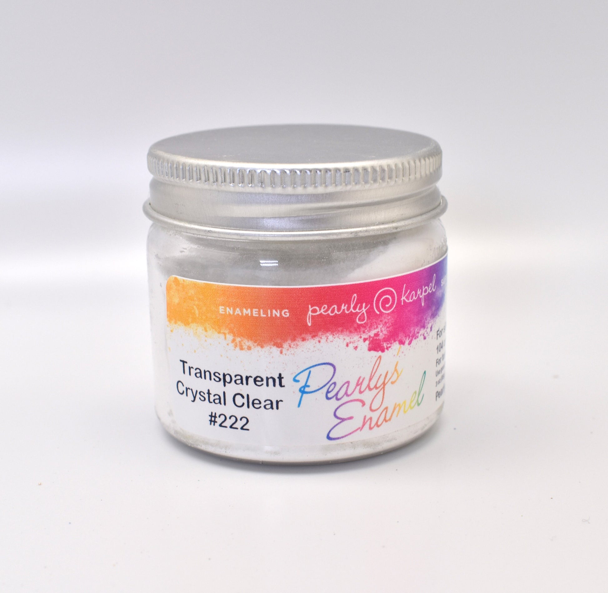 Pearly's Enamel Powder No. 222 Transparent Crystal Clear 3oz. (85gr.) Great for torch/kiln/Cloisonné and Wet Packing Enameling