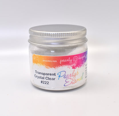 Pearly's Enamel Powder No. 222 Transparent Crystal Clear 3oz. (85gr.) Great for torch/kiln/Cloisonné and Wet Packing Enameling
