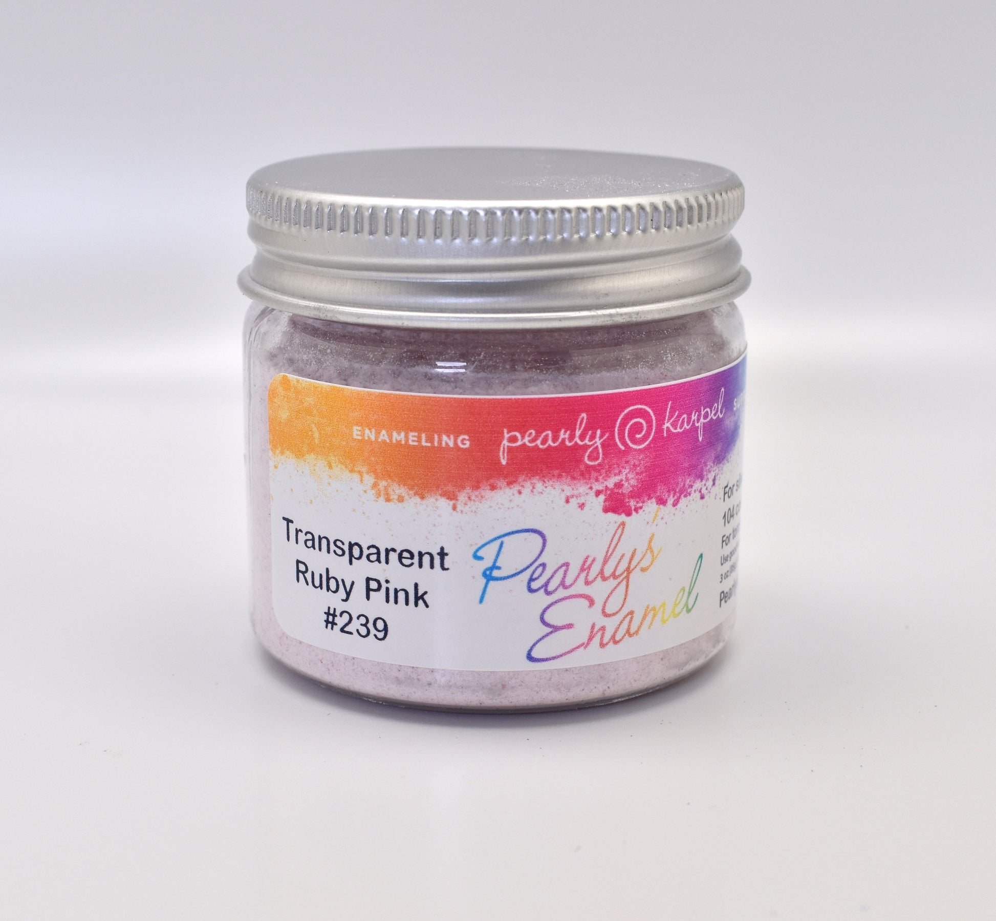 Enamel Powder No. 239 - Transparent Ruby Pink 3oz. for Torch/Kiln/Cloisonné/Wet Packing Enameling