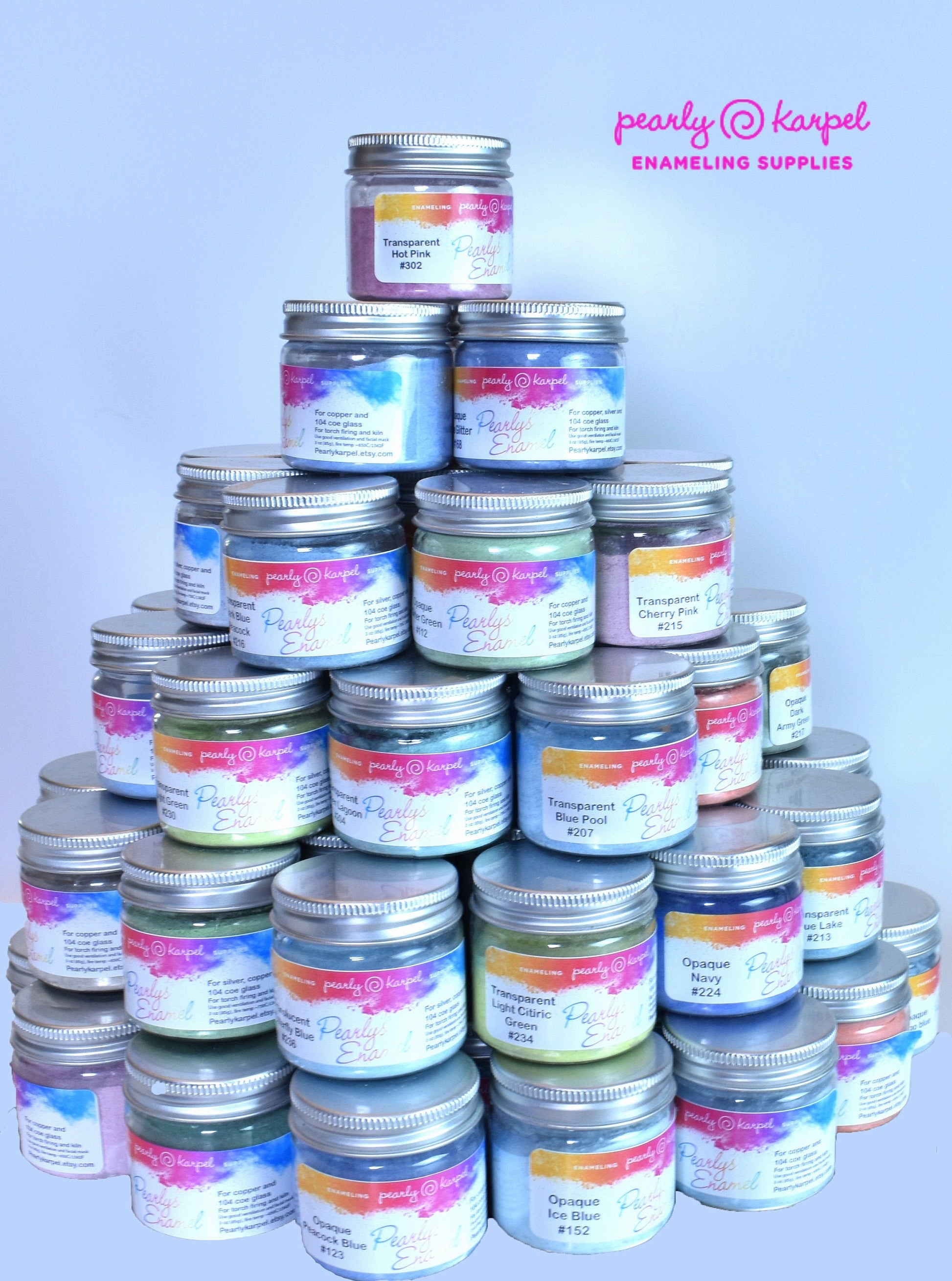Pearly's Enamel Powder No. 362 Transparent Purple 3oz. (85gr.) Great for torch/kiln/Cloisonné and Wet Packing Enameling