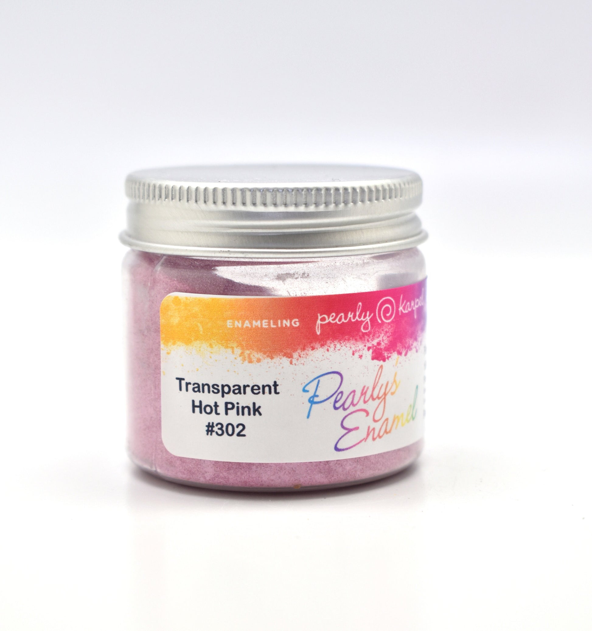 Pearly's Enamel Powder No. 302 Transparent Hot Pink 3oz. (85gr.) Great for torch/kiln/Cloisonné and Wet Packing Enameling