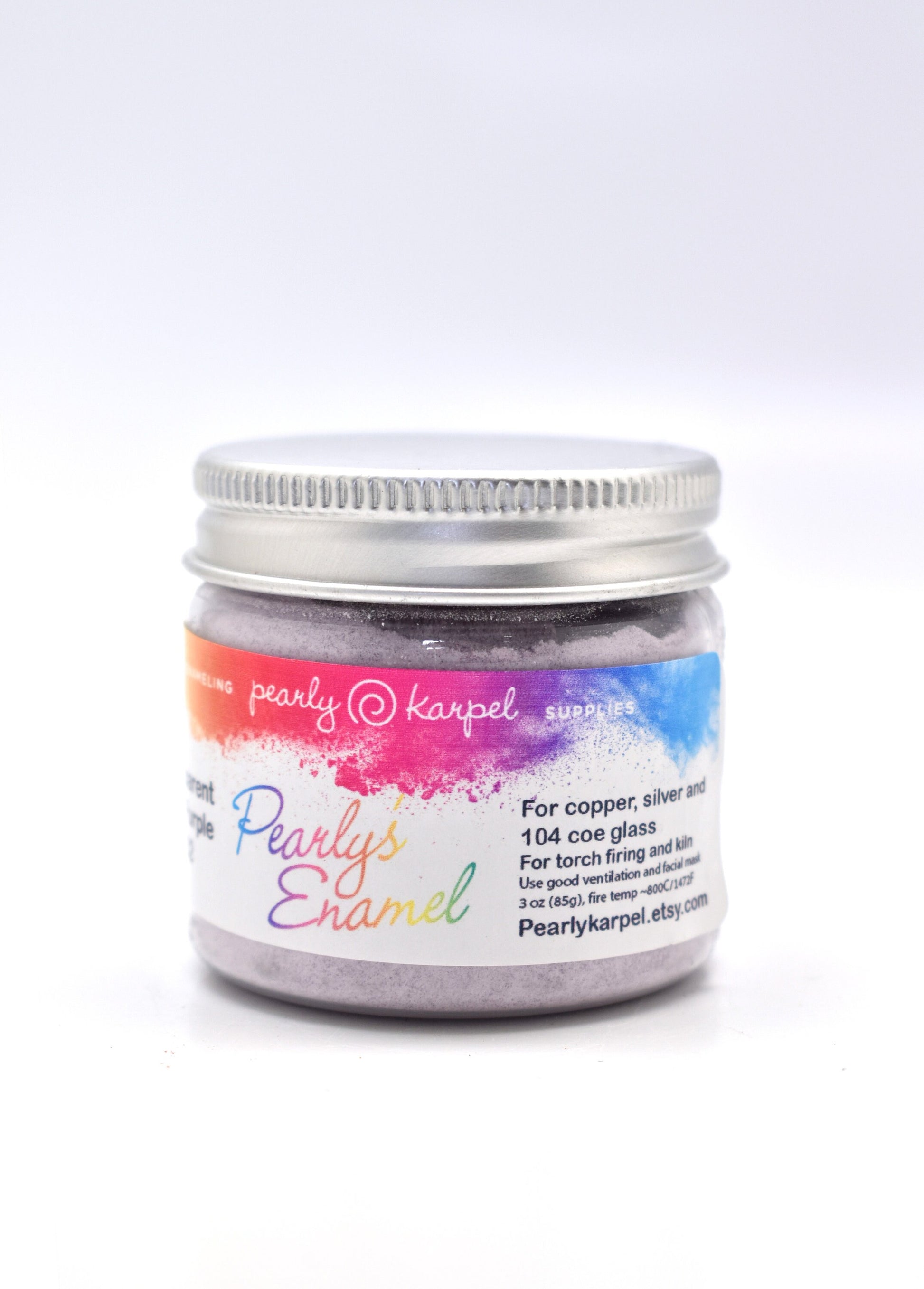 Pearly's Enamel Powder No. 332 Transparent Deep Purple 3oz. (85gr.) Great for torch/kiln/Cloisonné and Wet Packing Enameling