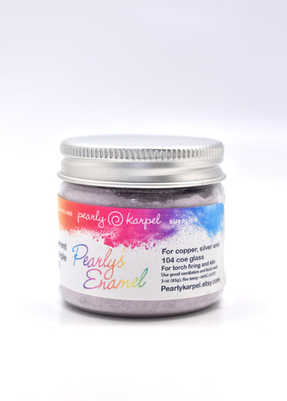 Pearly's Enamel Powder No. 332 Transparent Deep Purple 3oz. (85gr.) Great for torch/kiln/Cloisonné and Wet Packing Enameling