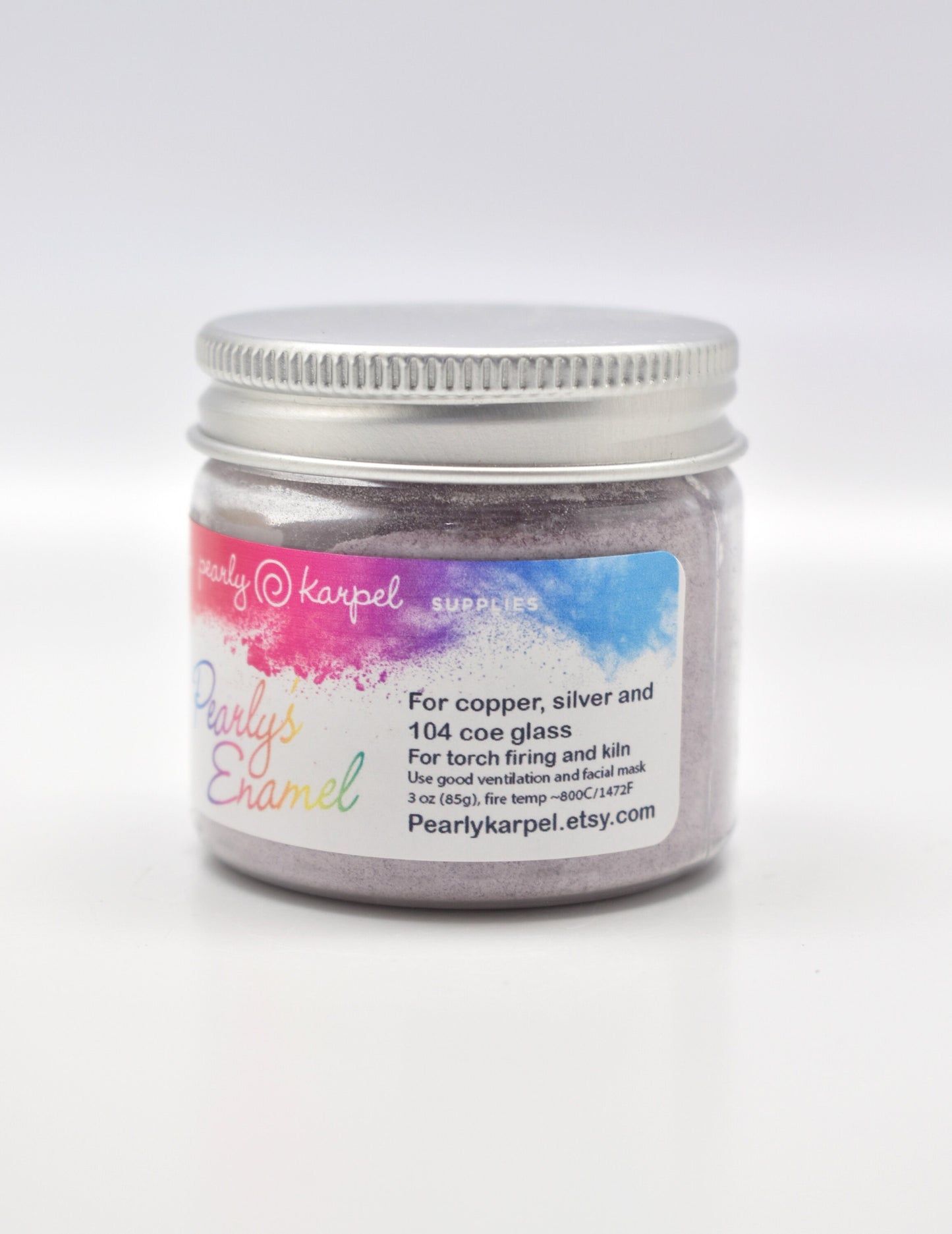 Pearly's Enamel Powder No. 365 Transparent Amethyst 3oz. (85gr.) Great for torch/kiln/Cloisonné and Wet Packing Enameling