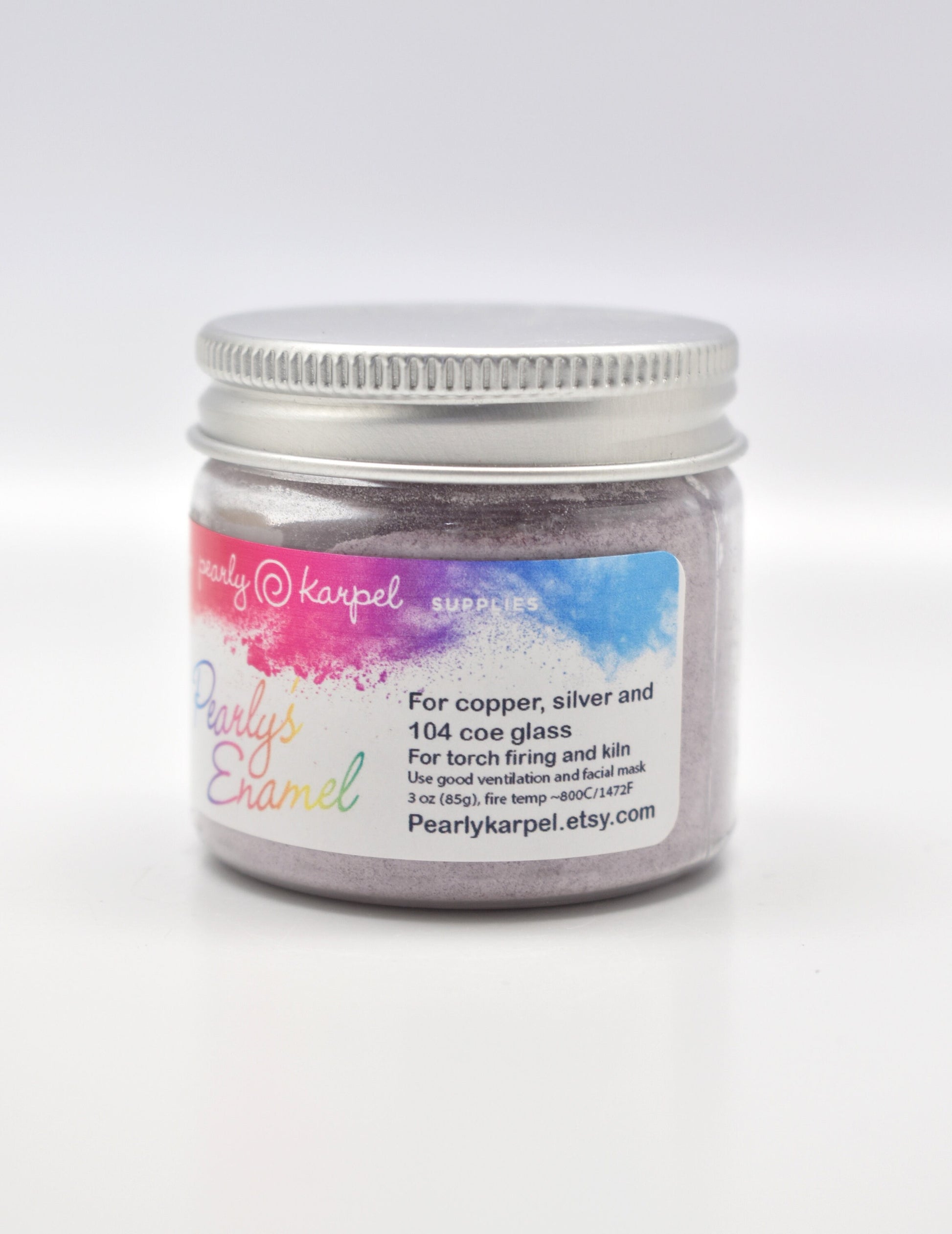 Pearly's Enamel Powder No. 365 Transparent Amethyst 3oz. (85gr.) Great for torch/kiln/Cloisonné and Wet Packing Enameling